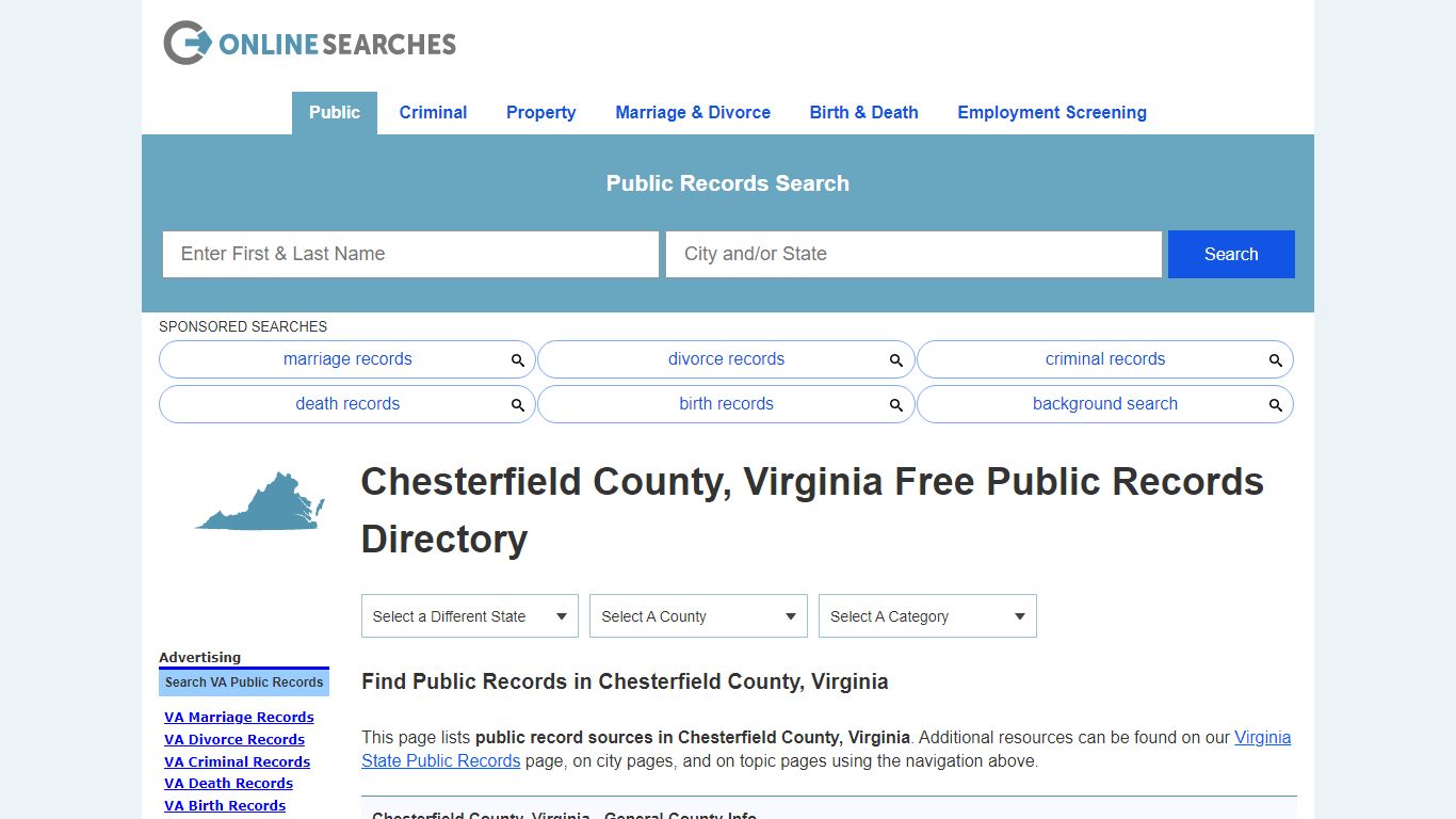 Chesterfield County, Virginia Public Records Directory